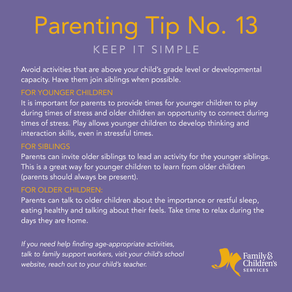 Parenting quick tips during stressful times - Family & Children's Services